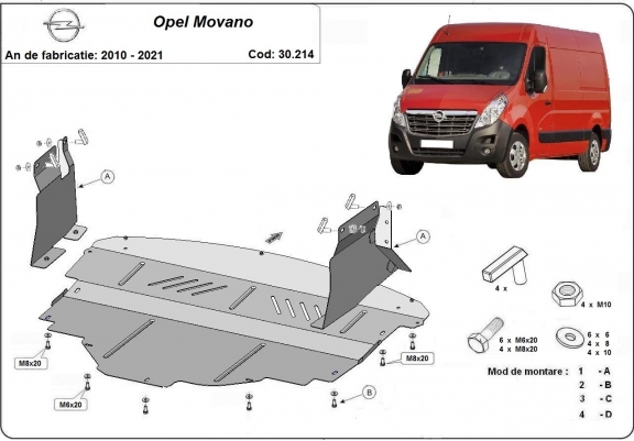 Unterfahrschutz für Motor der Marke Opel Movano B 