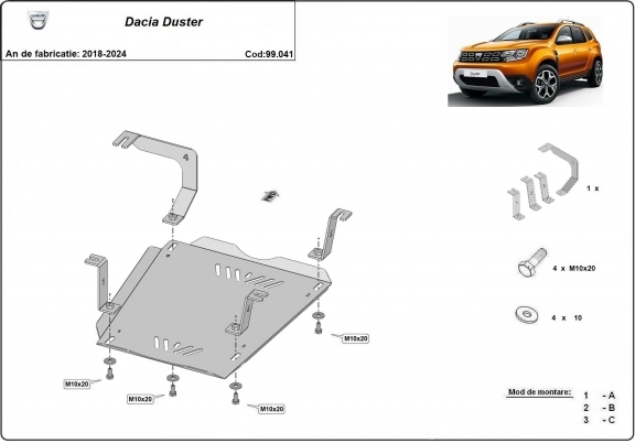 Stahlschutz für Treibstofftank der Marke  Dacia Duster