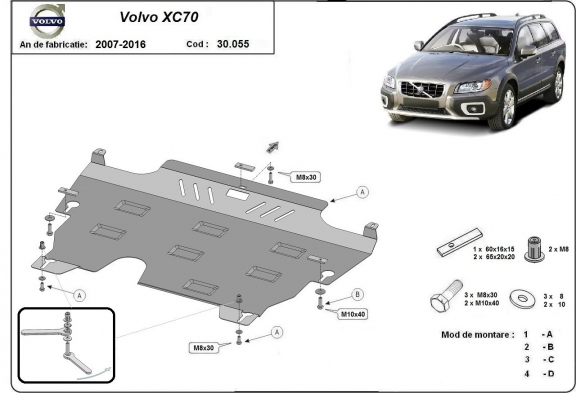 Unterfahrschutz für Motor und Getriebe aus Stahl für  Volvo XC70