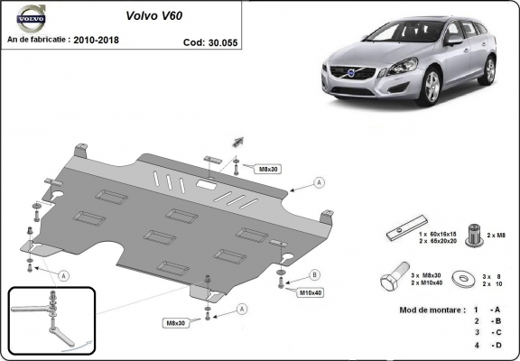Unterfahrschutz für Motor der Marke Volvo  V60