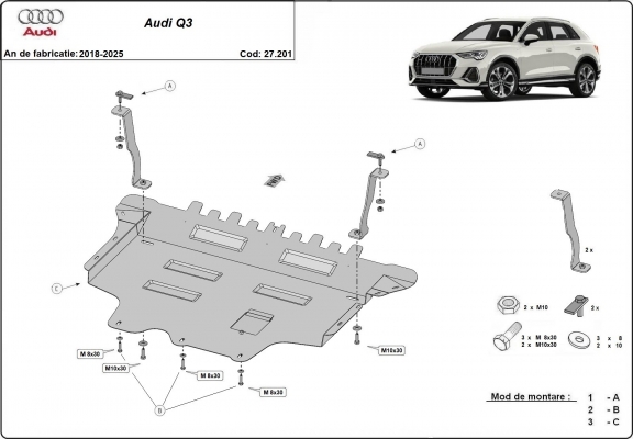 Unterfahrschutz für Motor der Marke Audi Q3