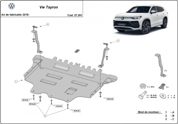 Unterfahrschutz für Motor der Marke VW Tayron