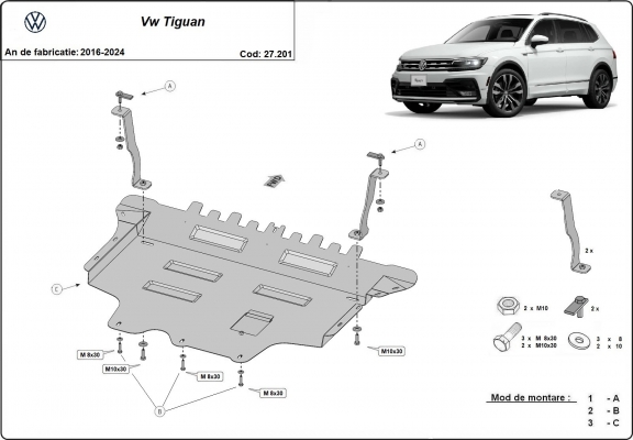 Unterfahrschutz für Motor der Marke VW Tiguan