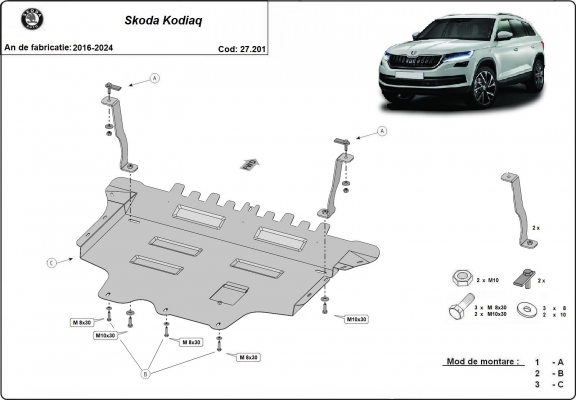 Unterfahrschutz für Motor der Marke Skoda Kodiaq