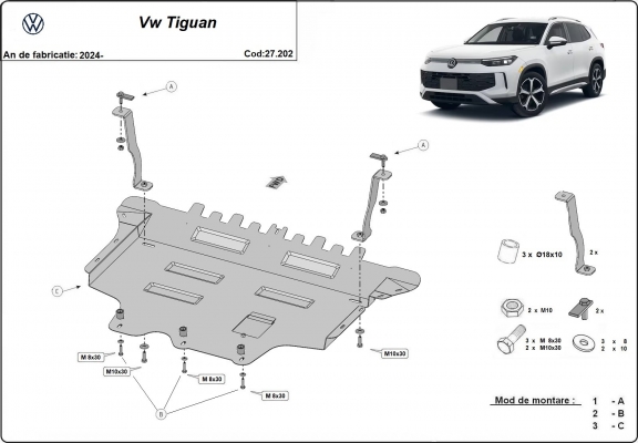 Unterfahrschutz für Motor der Marke VW Tiguan