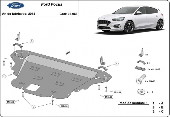 Unterfahrschutz für Motor der Marke Ford Focus 4