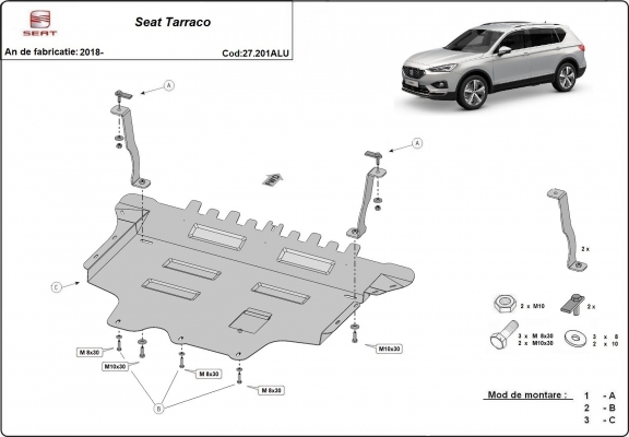 Aluminium Unterfahrschutz für Motor der Marke Seat Tarraco