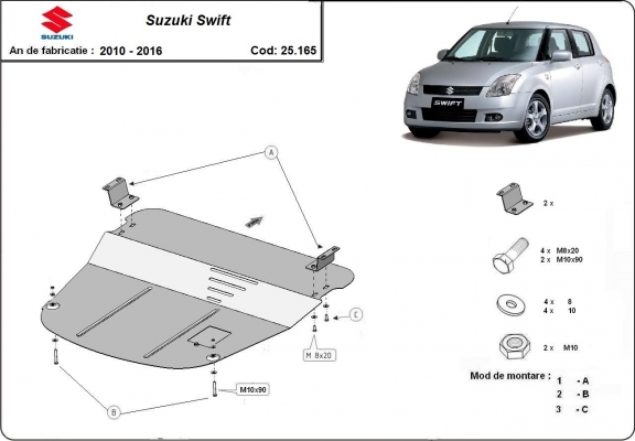 Unterfahrschutz für Motor der Marke Suzuki Swift 3