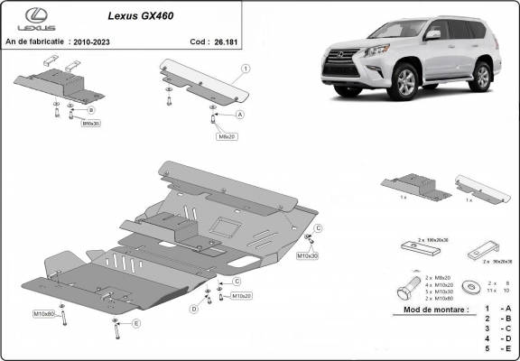 Unterfahrschutz für Motor der Marke Lexus GX460