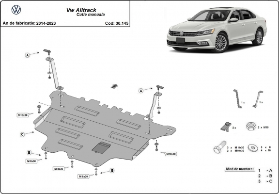 Unterfahrschutz für Motor der Marke VW Passat Alltrack - Schaltgetriebe
