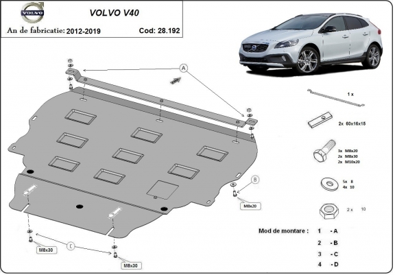 Unterfahrschutz für Motor der Marke Volvo V40