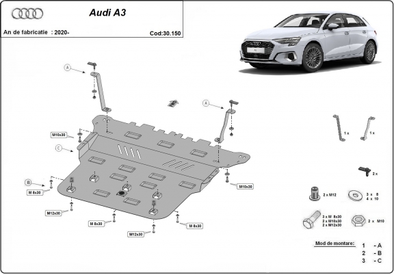 Unterfahrschutz für Motor der Marke Audi A3
