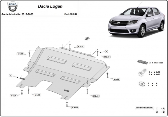 Unterfahrschutz für Motor der Marke Dacia Logan 2