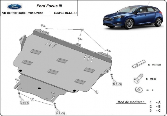 Aluminium  Unterfahrschutz Ford Focus 