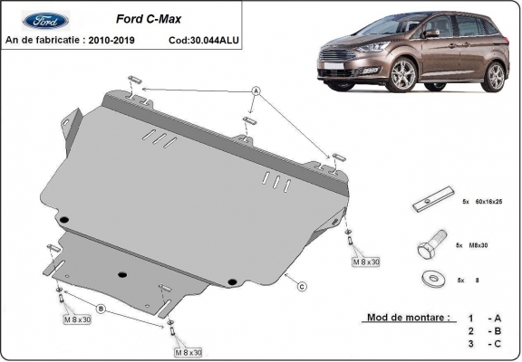 Aluminium  Unterfahrschutz Ford C-max 