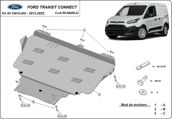 Aluminium  Unterfahrschutz Ford Transit Connect 