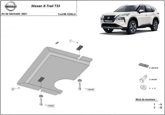 Aluminium Differentialschutz für  Nissan X-Trail T33