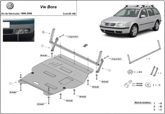 Unterfahrschutz für Motor der Marke VW Bora