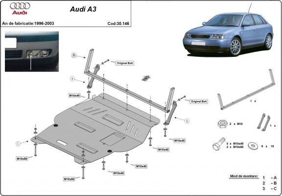 Unterfahrschutz für Motor der Marke Audi A3