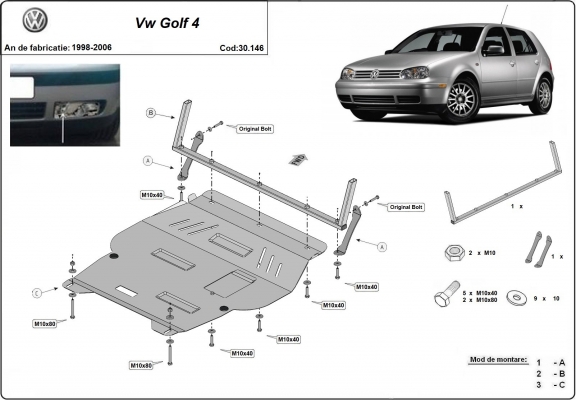 Unterfahrschutz für Motor der Marke Golf 4