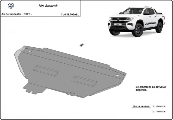 Unterer Aluminium-Kühlerschutz für den Volkswagen Amarok