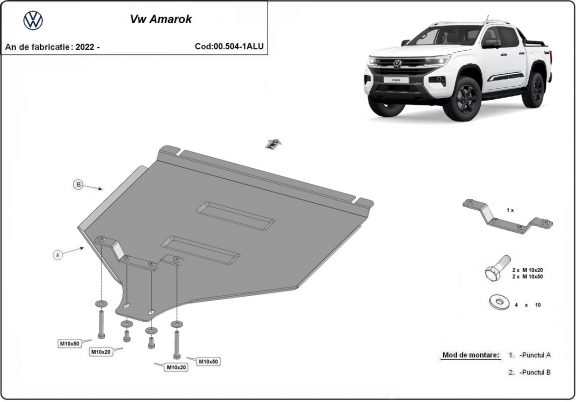 Aluminium Getriebe Schutz für Volkswagen Amarok