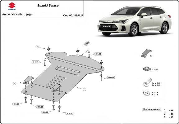 Aluminium-Katalysatorschutz / Kat-Schloss für Suzuki Swace