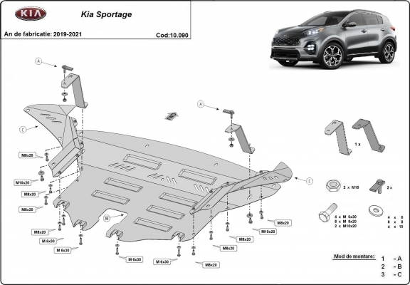 Unterfahrschutz für Motor der Marke Kia Sportage