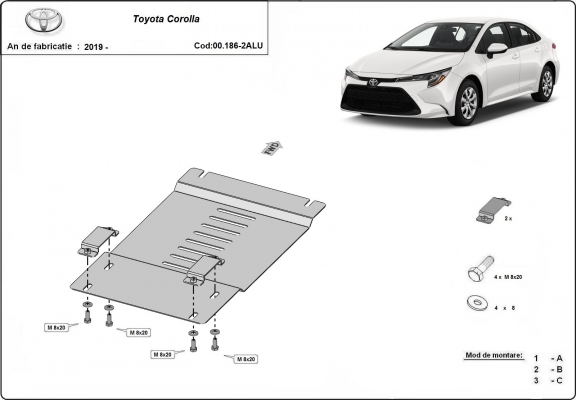 Aluminium-Katalysatorschutz / Kat-Schloss für Toyota Corolla