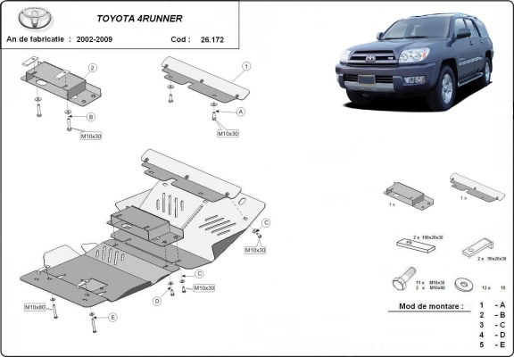 Unterfahrschutz für Motor der Marke Toyota 4Runner
