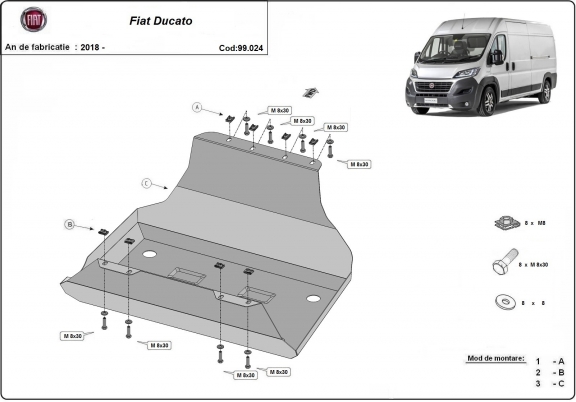 Stahlschutz für Treibstofftank der Marke Fiat Ducato
