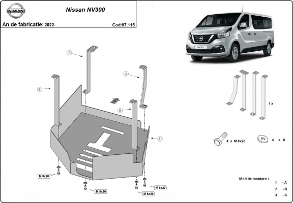 Unterfahrschutz für Katalysator/cat lock der Marke Nissan NV300