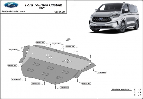 Unterfahrschutz für Motor der Marke Ford Tourneo Custom PHEV
