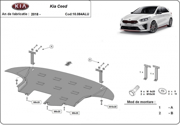 Aluminium Unterfahrschutz für Motor und Getriebe für den Kia C eed