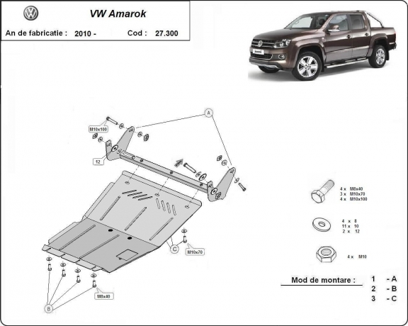 Unterfahrschutz für Motor der Marke Volkswagen Amarok