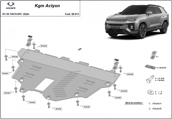 Unterfahrschutz für Motor der KGM Actyon