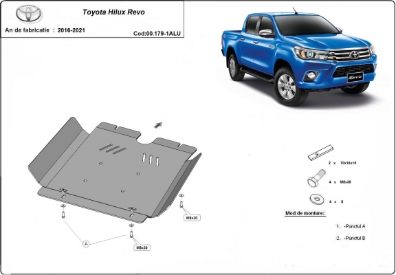Aluminium Getriebe Schutz für Toyota Hilux Revo
