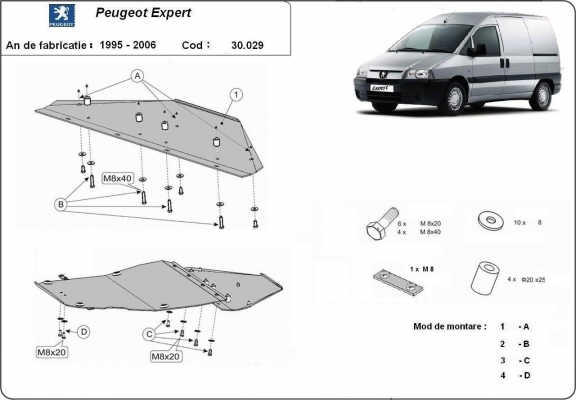 Unterfahrschutz für Motor der Marke Peugeot Expert