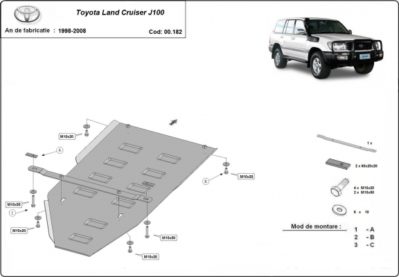 Stahl Getriebe Schutz für Toyota Land Cruiser J100
