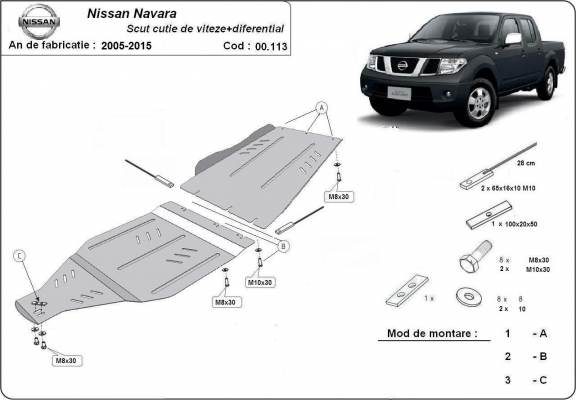 Unterfahrschutz für Getriebe  aus  Nissan Navara D40