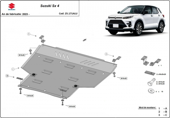 Aluminium Unterfahrschutz für Motor der Marke Suzuki SX4 