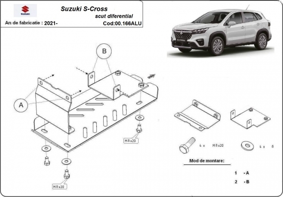Aluminium Differentialschutz für Suzuki S-Cross