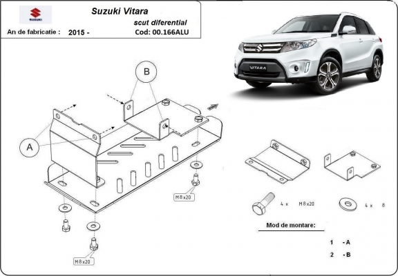 Aluminium Differentialschutz für Suzuki Vitara