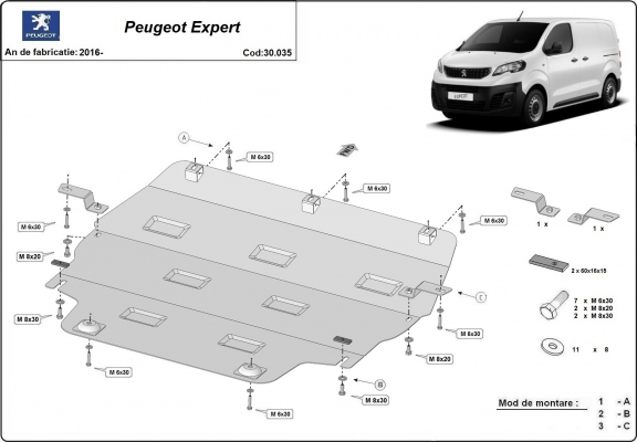 Unterfahrschutz für Motor der Marke Peugeot Expert