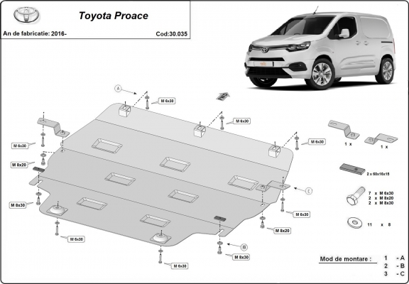 Unterfahrschutz für Motor der Marke Toyota Proace