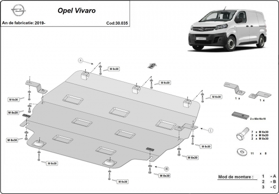 Unterfahrschutz für Motor der Marke Opel Vivaro C 