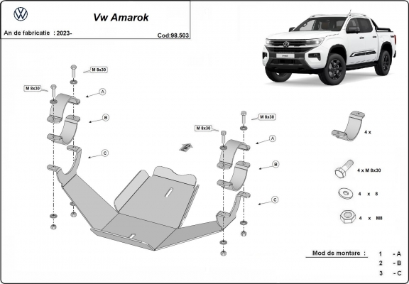 Stahl Differentialschutz für  Volkswagen Amarok