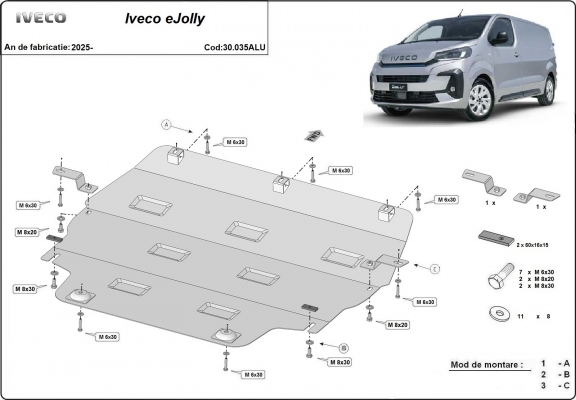 Aluminium  Unterfahrschutz Iveco eJolly 
