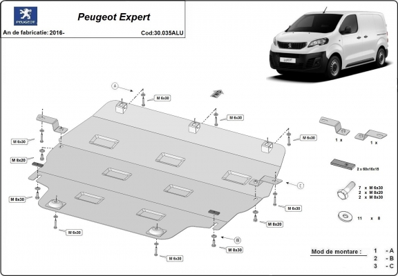 Aluminium  Unterfahrschutz Peugeot Expert 