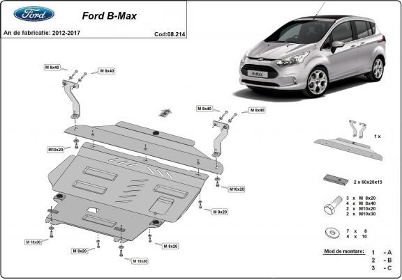 Unterfahrschutz für Motor der Marke Ford B-Max